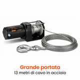 Treuil de voiture jeep Parauti - Treuil de remorquage avec télécommande 12 V 1361 KG - câble en acier de 13,5 m