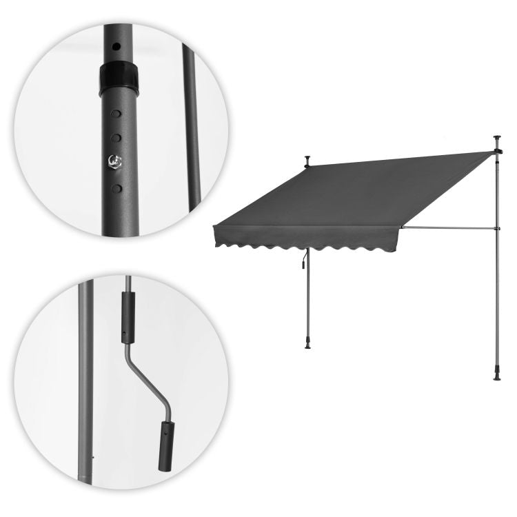 Tenda da sole per balcone 300x120 cm regolabile