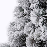 Albero di Natale innevato alto 2,10 m con base in metallo