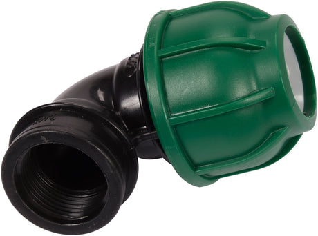Gomito 90° per Tubi PE 25 mm x 3/4" GW – Raccordo Femmina a Compressione, Polipropilene 10 BAR FLO