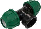 Raccordo a T per Tubi PE 25 mm x 1" x 25 mm – Attacco Centrale Femmina IT, Polipropilene 10 BAR FLO