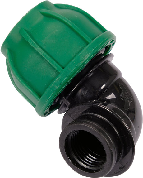 Gomito 90° per Tubi PE 25 mm x 1/2" GW – Raccordo Femmina a Compressione, Polipropilene 10 BAR FLO