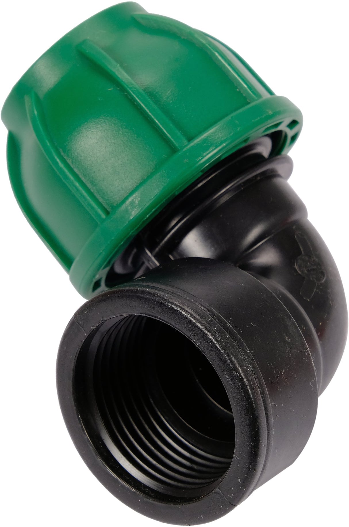 Gomito 90° per Tubi PE 25 mm x 1" GW – Raccordo Femmina a Compressione, Polipropilene 10 BAR FLO