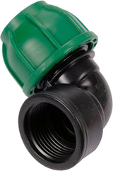 Gomito 90° per Tubi PE 25 mm x 1" GW – Raccordo Femmina a Compressione, Polipropilene 10 BAR FLO