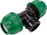 Raccordo a T per Tubi PE 32 mm x 1" x 32 mm – Attacco Centrale Femmina GW, Polipropilene 10 BAR FLO