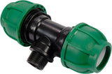 Raccordo a T per Tubi PE 32 mm x 3/4" x 32 mm – Attacco Maschio Centrale GZ, Polipropilene 10 BAR FLO