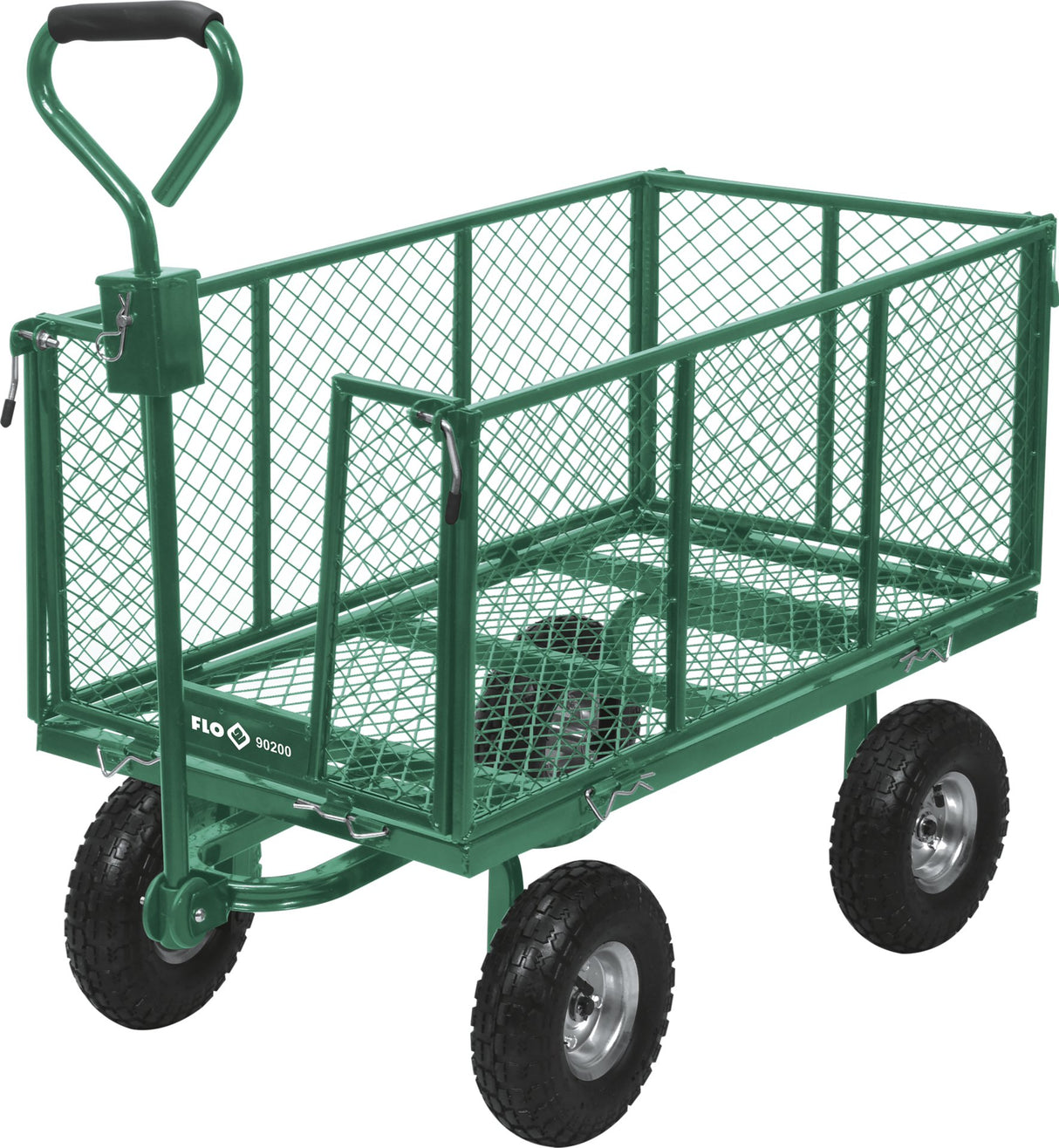 Carrello da Giardino con Ruote Pneumatiche e Sponde Apribili 300 kg Vorrel