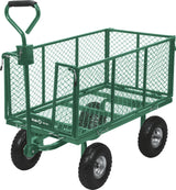Carrello da Giardino con Ruote Pneumatiche e Sponde Apribili 300 kg Vorrel