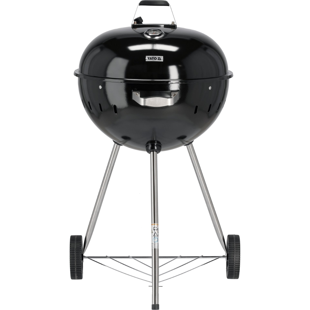 Barbecue a Carbone Lund in Acciaio con Coperchio e Regolazione Aria Griglia 54 cm