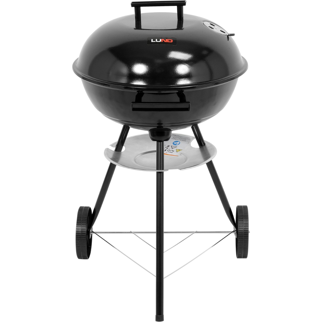 Barbecue a Carbone Rotondo 41 cm Lund con Coperchio Smaltato