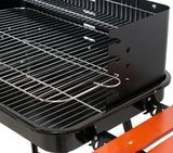 Griglia a Carbone con Ripiani 53×33 cm Lund Cromata Con Altezza Regolabile