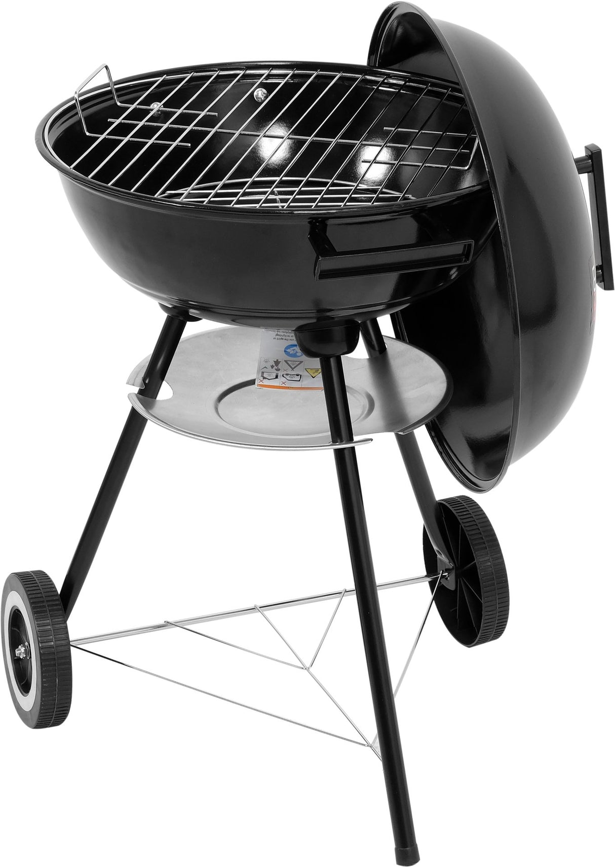 Barbecue a Carbone Rotondo 41 cm Lund con Coperchio Smaltato