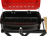 Barbecue a Carbone Pieghevole Con Ripiani Laterali e Griglia Cromata 45×33,5 cm