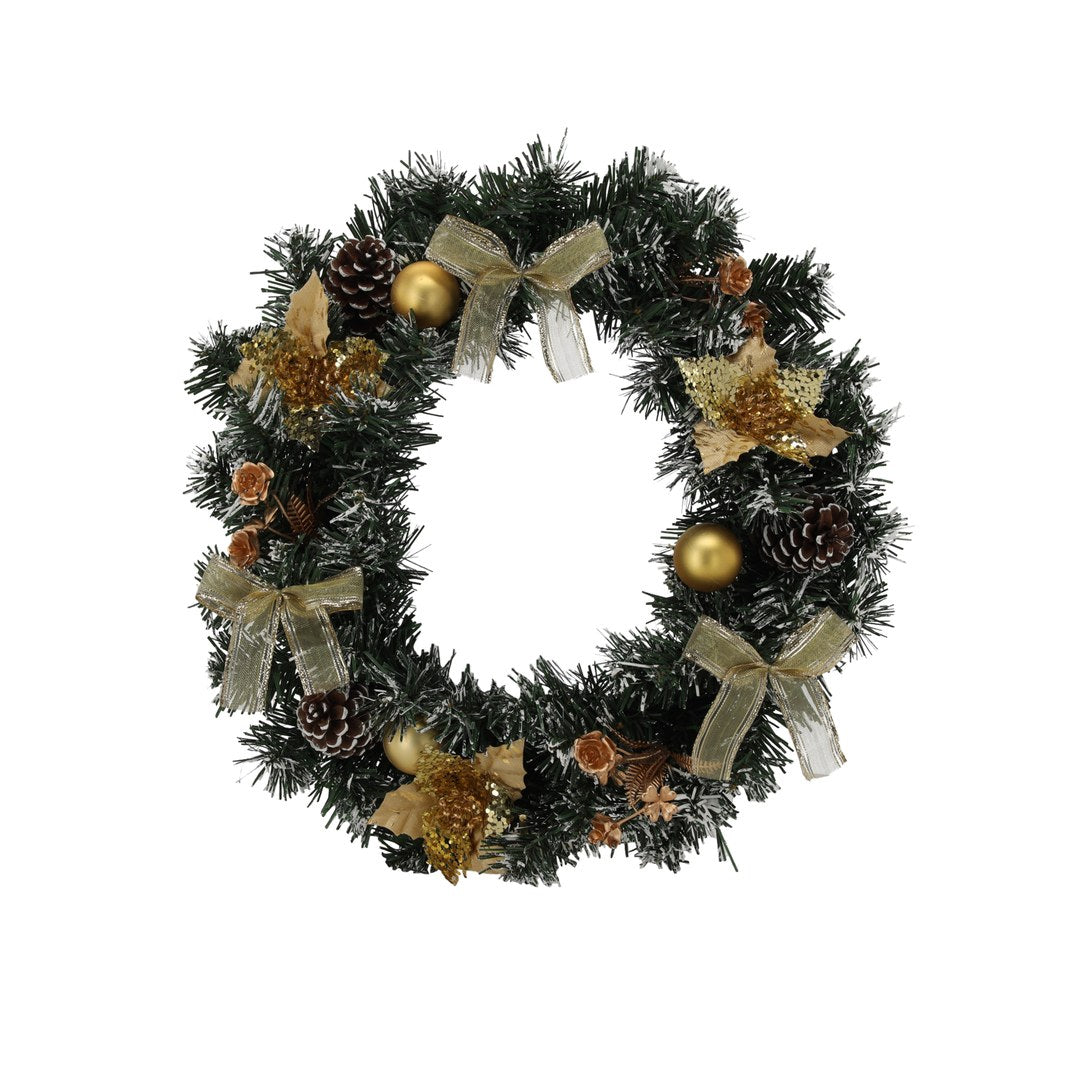 Corona Natalizia Oro Ø30 cm – Decorazione per Porta e Pareti
