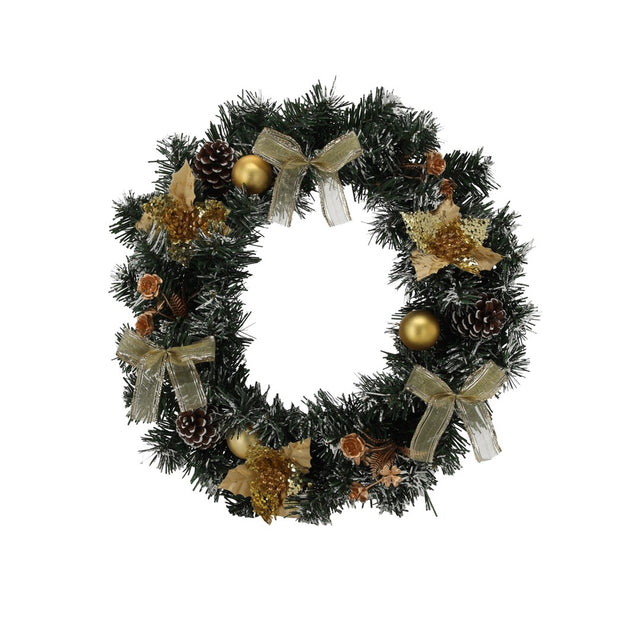 Corona Natalizia Oro Ø30 cm – Decorazione per Porta e Pareti