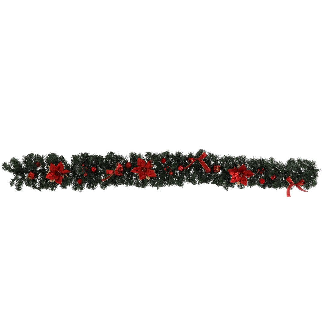 Ghirlanda Natalizia Rosso e Oro 180 cm