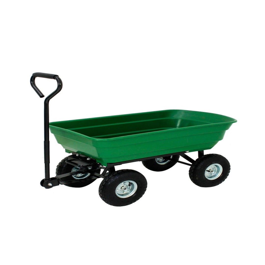 Carrello da Giardino con Cassone Ribaltabile - 75 Litri -