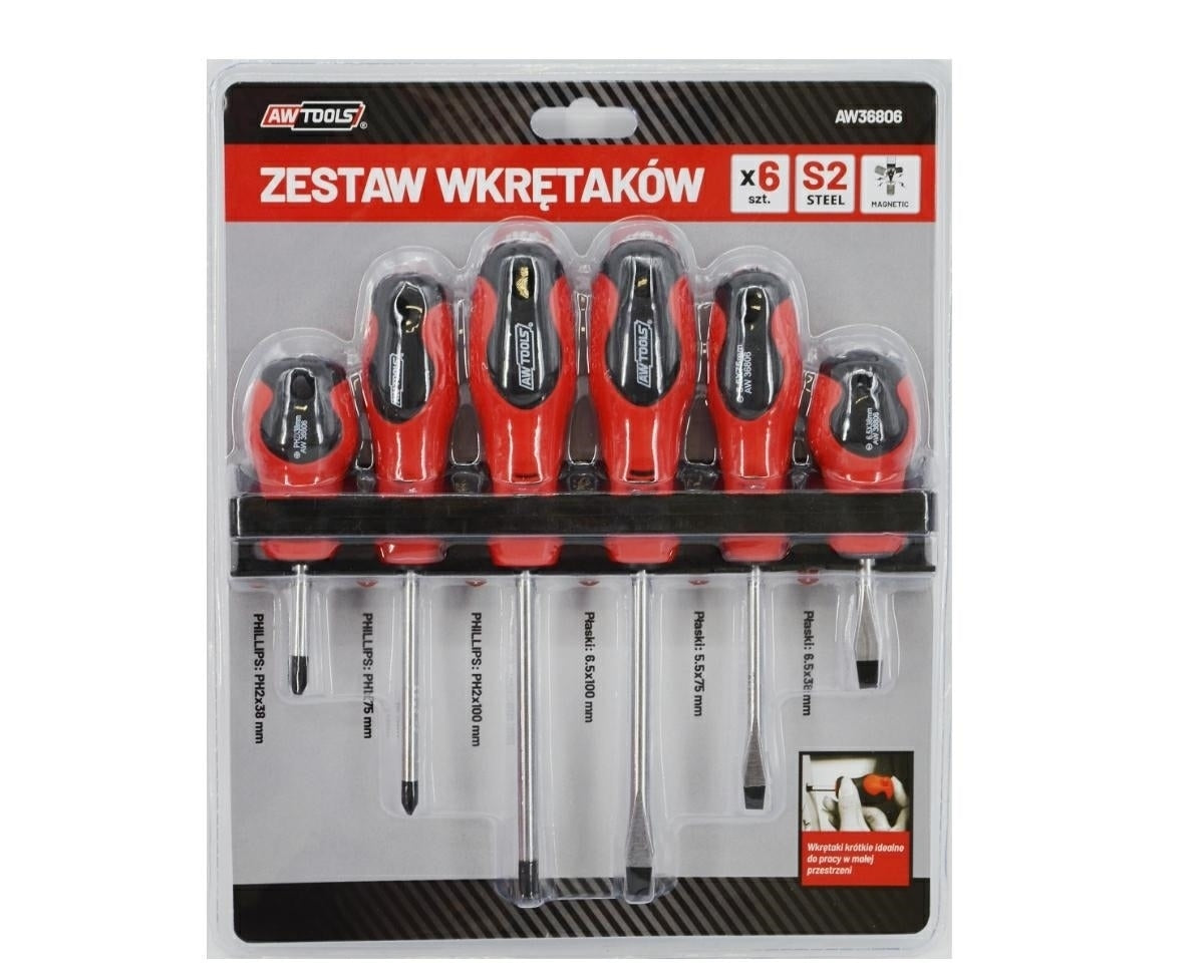 SET DI CACCIAVITI AWTOOLS SU GRUCCIA/BLISTER S2 / 6 pz.