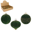 Pallina di Natale in Vetro Verde 8 cm