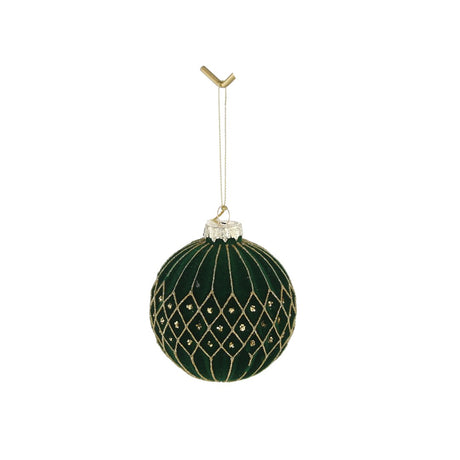 Pallina di Natale in Vetro Verde 8 cm