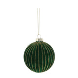 Pallina di Natale in Vetro Verde 8 cm