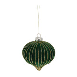 Pallina di Natale in Vetro Verde 8 cm