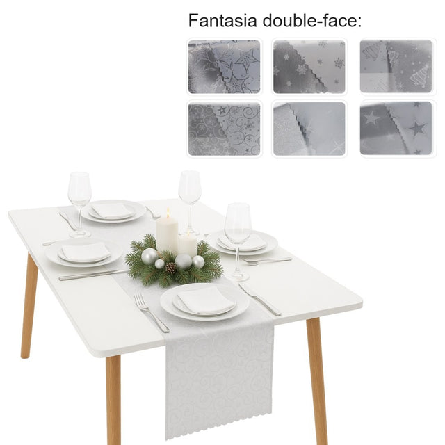 Runner da Tavola Natalizio Double-Face Argento
