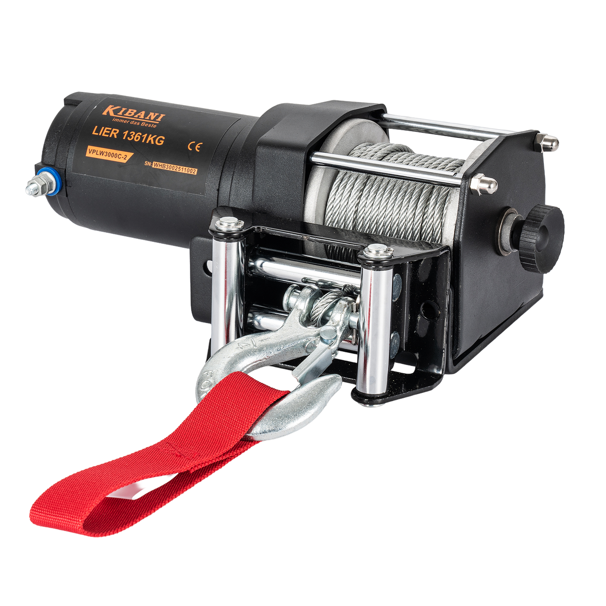 Treuil de voiture jeep Parauti - Treuil de remorquage avec télécommande 12 V 1361 KG - câble en acier de 13,5 m