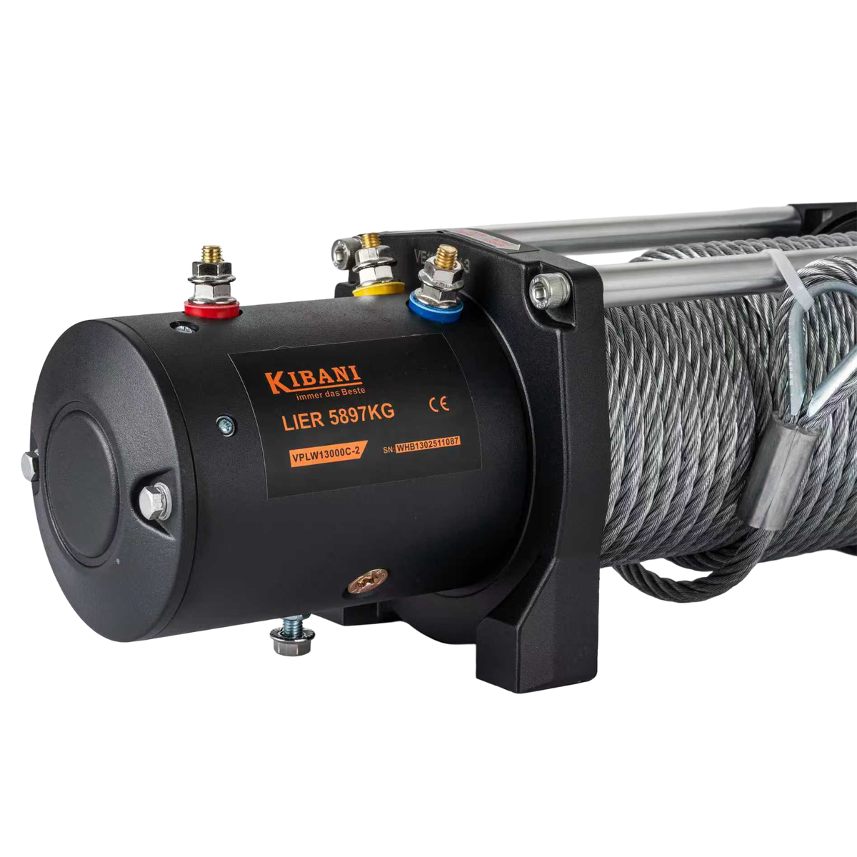 Verricello Elettrico Kibani 12V 5897kg Cavo Acciaio 26m Radiocomando 4,8kW