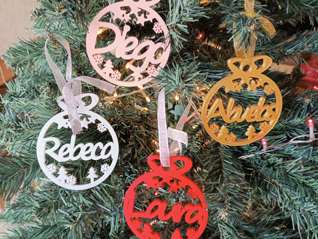 3 PZ Palline di Natale Personalizzabili – Decorazione con Nome