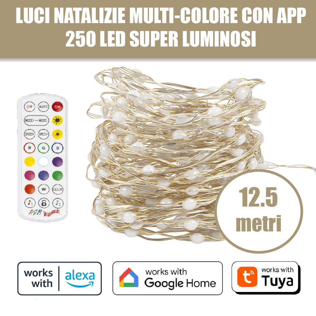 SET di 250 Luci Smart Multicolore compatibili con ALEXA e Google Home