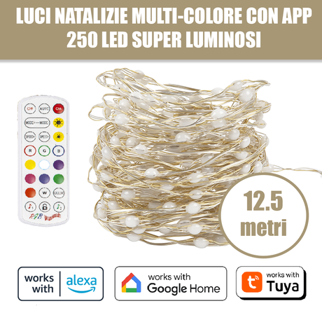 SET di 250 Luci Smart Multicolore compatibili con ALEXA e Google Home