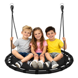 Altalena a nido nero 100 cm – portata 150 kg, corde regolabili