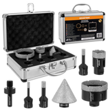 Set 7 carotiere diamantate 6-68 mm + fresa conica 2-50 mm – doppio strato diamanti, valigetta