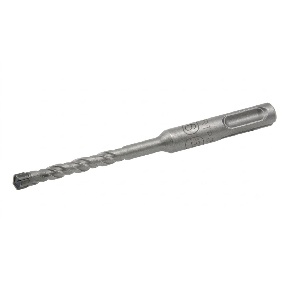 Punta SDS-Plus 6×110 mm – acciaio 40Cr + carburo di tungsteno YG8C 88HRc, spirale KVS, norm. calcestruzzo/granito