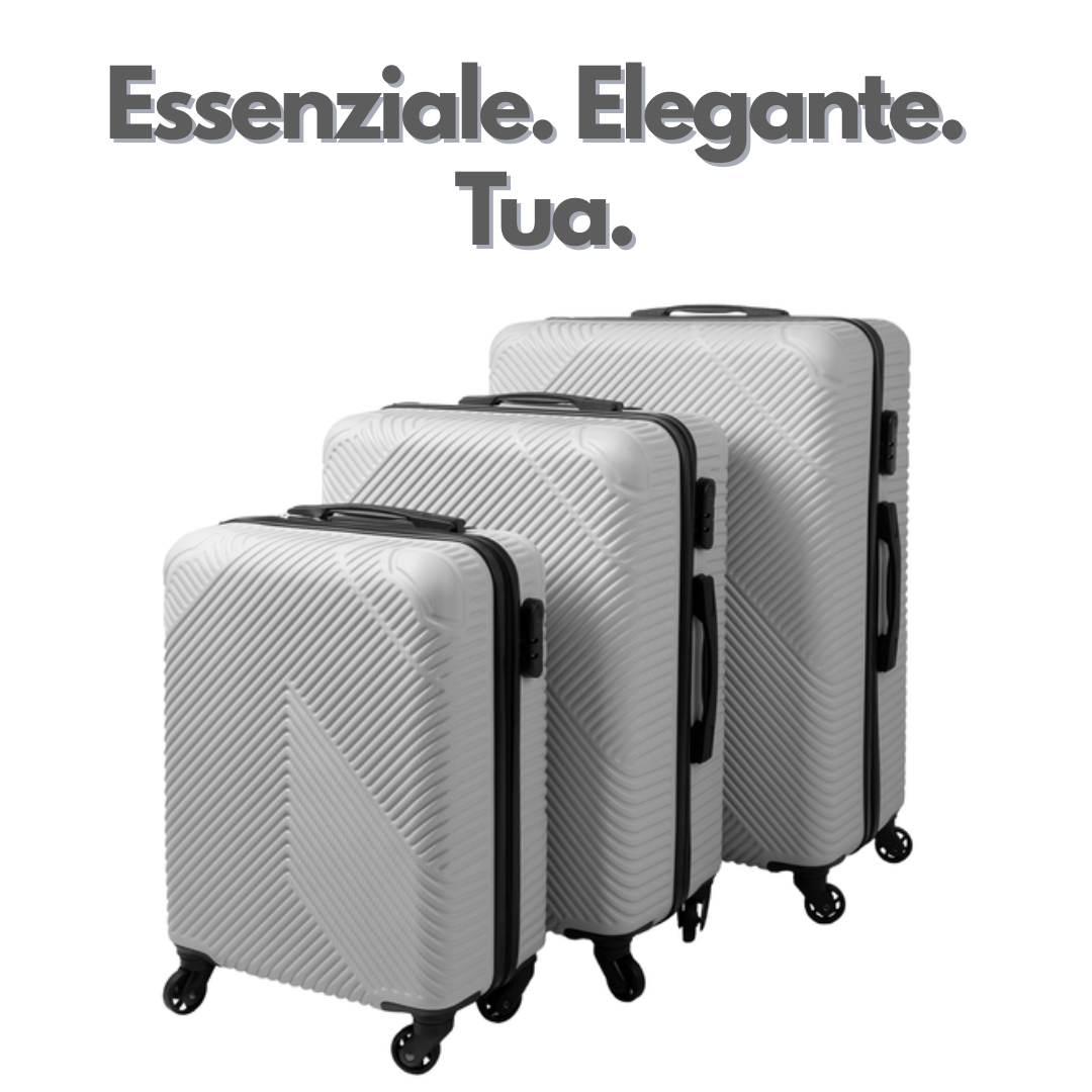 Set di valigie nere TRIZAND con ruote stabili per ogni viaggio - Brico Bello