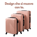 Set di valigie nere TRIZAND con ruote stabili per ogni viaggio - Brico Bello