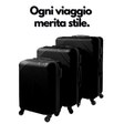Set di valigie nere TRIZAND con ruote stabili per ogni viaggio - Brico Bello