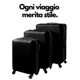 Set di valigie nere TRIZAND con ruote stabili per ogni viaggio - Brico Bello