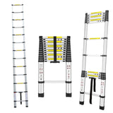 Échelle télescopique en aluminium 380 cm 3,80 mètres - Multifonction - Échelle pliante - Fabriquée en alliage aérospatial 6061