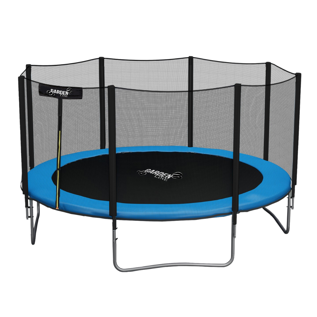 Trampolino da Giardino Garden Line 374cm Scaletta Rete Sicurezza CE GS
