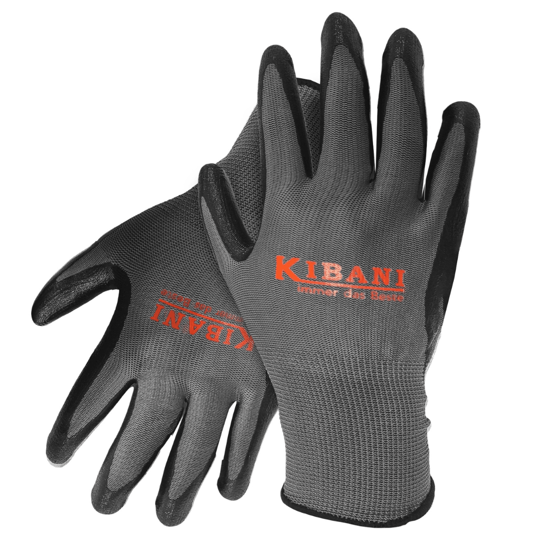 Guanti da Lavoro Kibani Nitrile Nero/Grigio Professionali