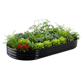 Orto Rialzato da Giardino Ovale 240 x 120 x 30 cm in Acciaio