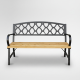 Panchina da Giardino 120 x 56 x 85 cm in Legno e Acciaio