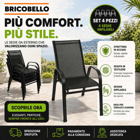 Set di 4 sedie da giardino Gardlov in metallo