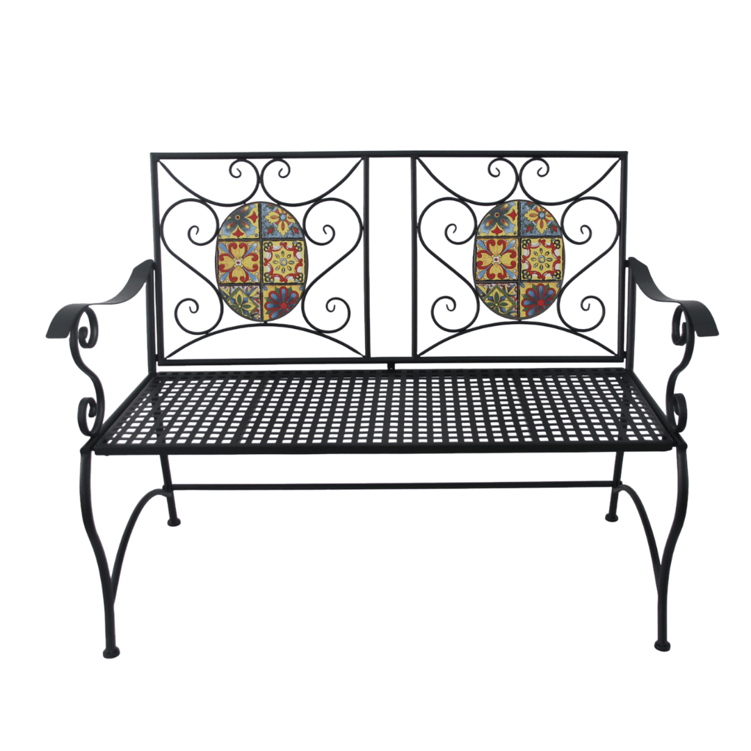 Panchina da Giardino Stile Mosaico 115x56x90 cm