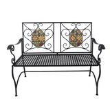 Panchina da Giardino Stile Mosaico 115x56x90 cm