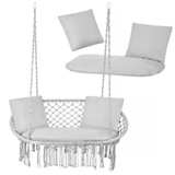 Altalena Doppia da Giardino con Cuscino Grigio o Crema – Relax Outdoor Comfort