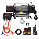 Verricello Elettrico Kibani 12V 5897kg Cavo Acciaio 26m Radiocomando 4,8kW