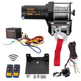 Treuil de voiture jeep Parauti - Treuil de remorquage avec télécommande 12 V 1361 KG - câble en acier de 13,5 m